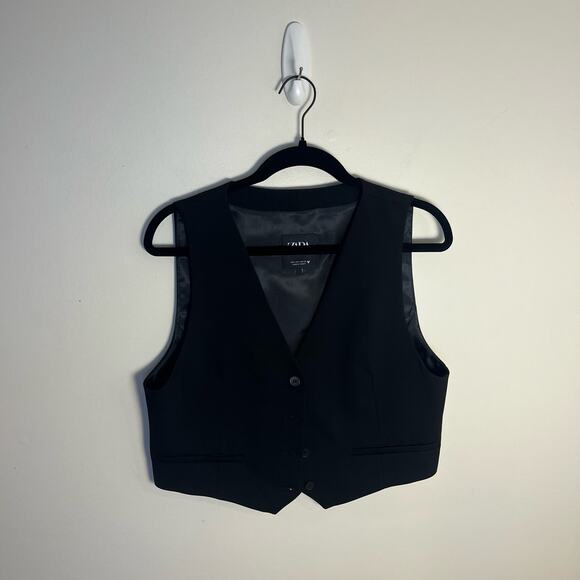 Zara Womens Tailored Black Short Vest Size Large - Picture 4 of 6